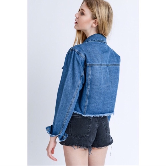 Frayed Hem Denim Jacket - Picture 6 of 8